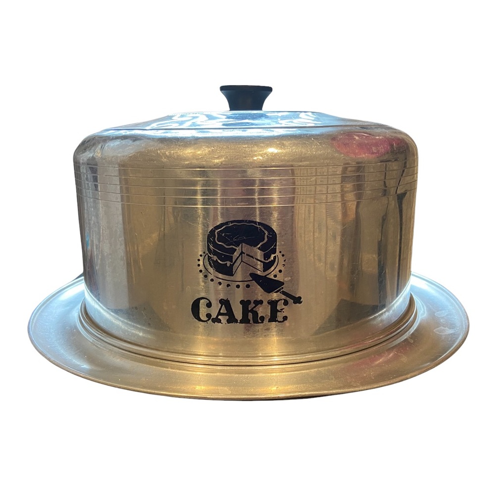 Vintage West Bend Aluminum Cake Carrier Keeper 1950s Rare Baking Dish Home Decor